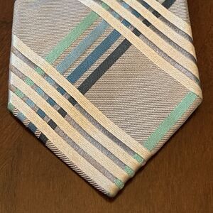 Alfani Gray Blue Green Hand Made 100% Silk Men’s Neck Tie Made In China